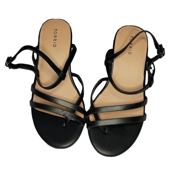 Black Open Toe Strappy Heels - Picture 2 of 3